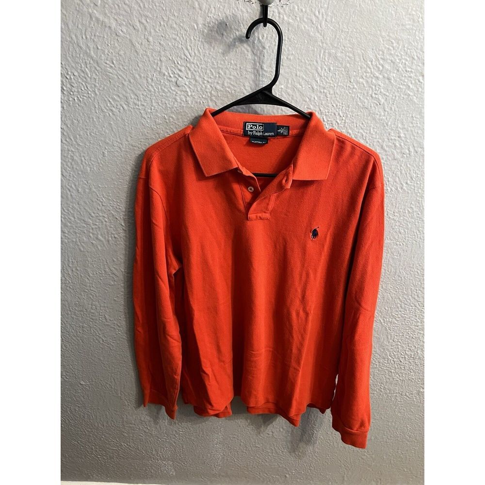 Polo Ralph Lauren Custom Shirt Men Large Red Long Sleeve